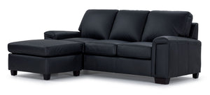 Icon Sofa avec fauteuil allongé en cuir - noir