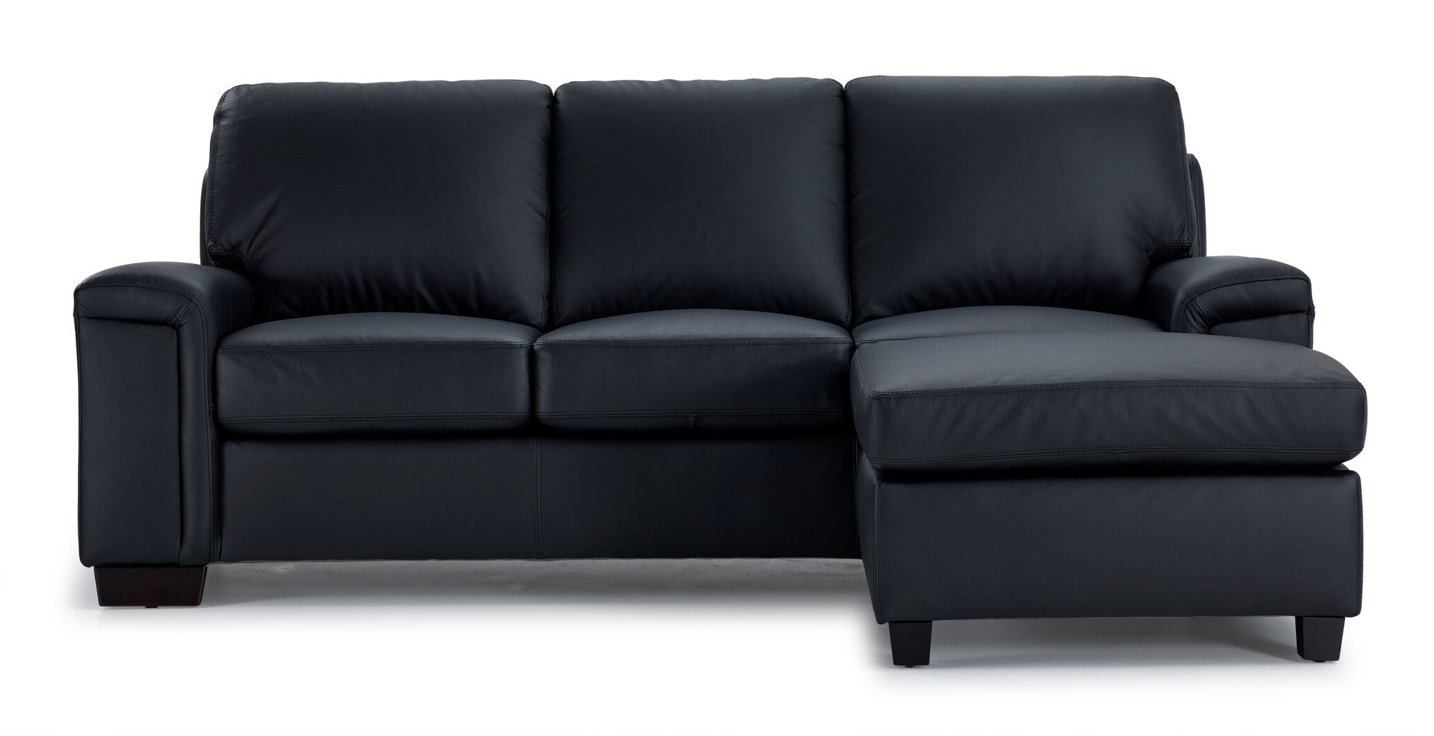 Icon Leather Sofa Chaise - Black