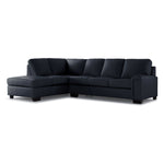 Icon Leather 2-Piece Sectional with Left Facing Chaise - Black