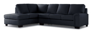 Icon Sectionnel en cuir 2 mcx avec fauteuil allongé à gauche - noir