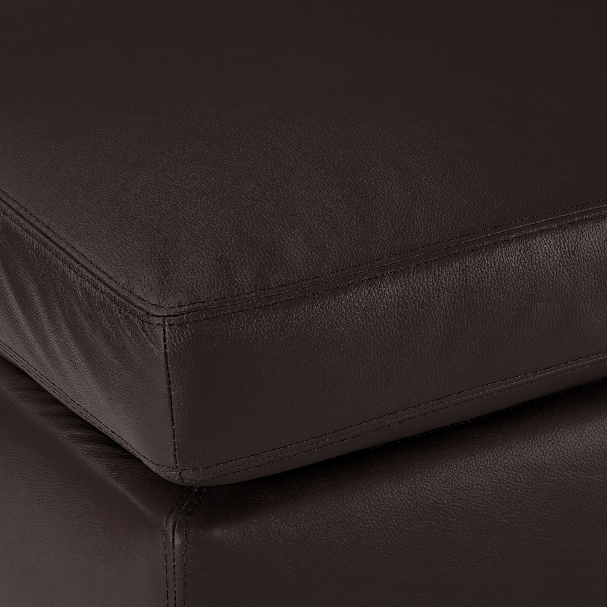 Icon Leather Ottoman - Mocha