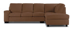 Icon Leather 2-Piece Sectional with Right Facing Chaise - Saddle