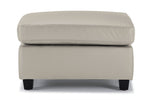 Icon Leather Ottoman - Silver Grey