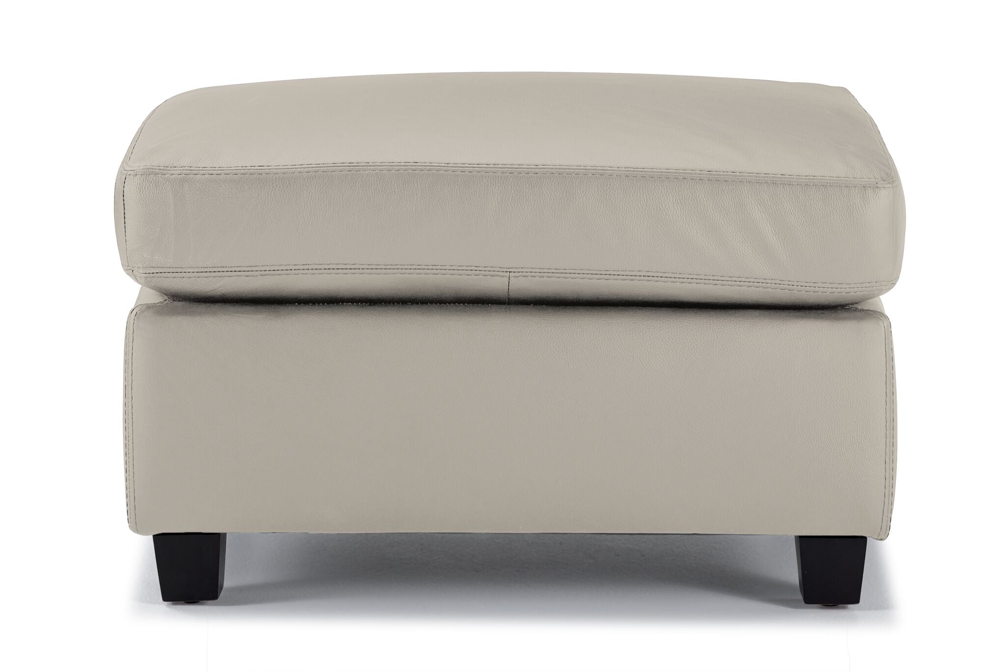 Icon Leather Ottoman - Silver Grey