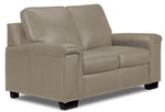 Icon Leather Loveseat - Cloud Grey