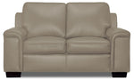 Icon Leather Loveseat - Cloud Grey