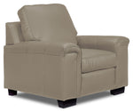 Icon Leather Sofa, Loveseat and Chair Set - Cloud Grey