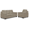 Icon Ens. Sofa et fauteuil en cuir - gris nuage