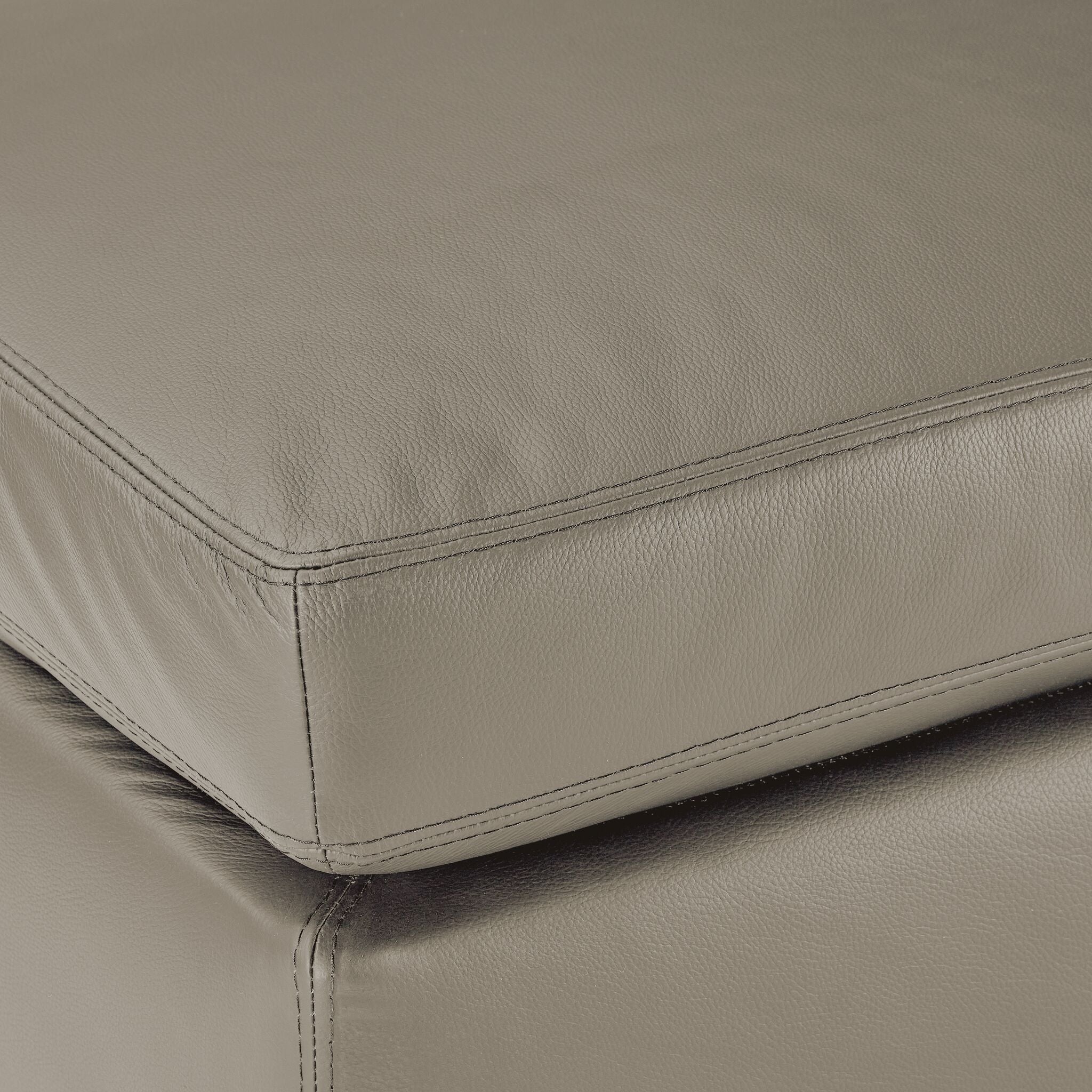 Icon Leather Ottoman - Cloud Grey