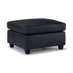 Icon Leather Ottoman - Navy