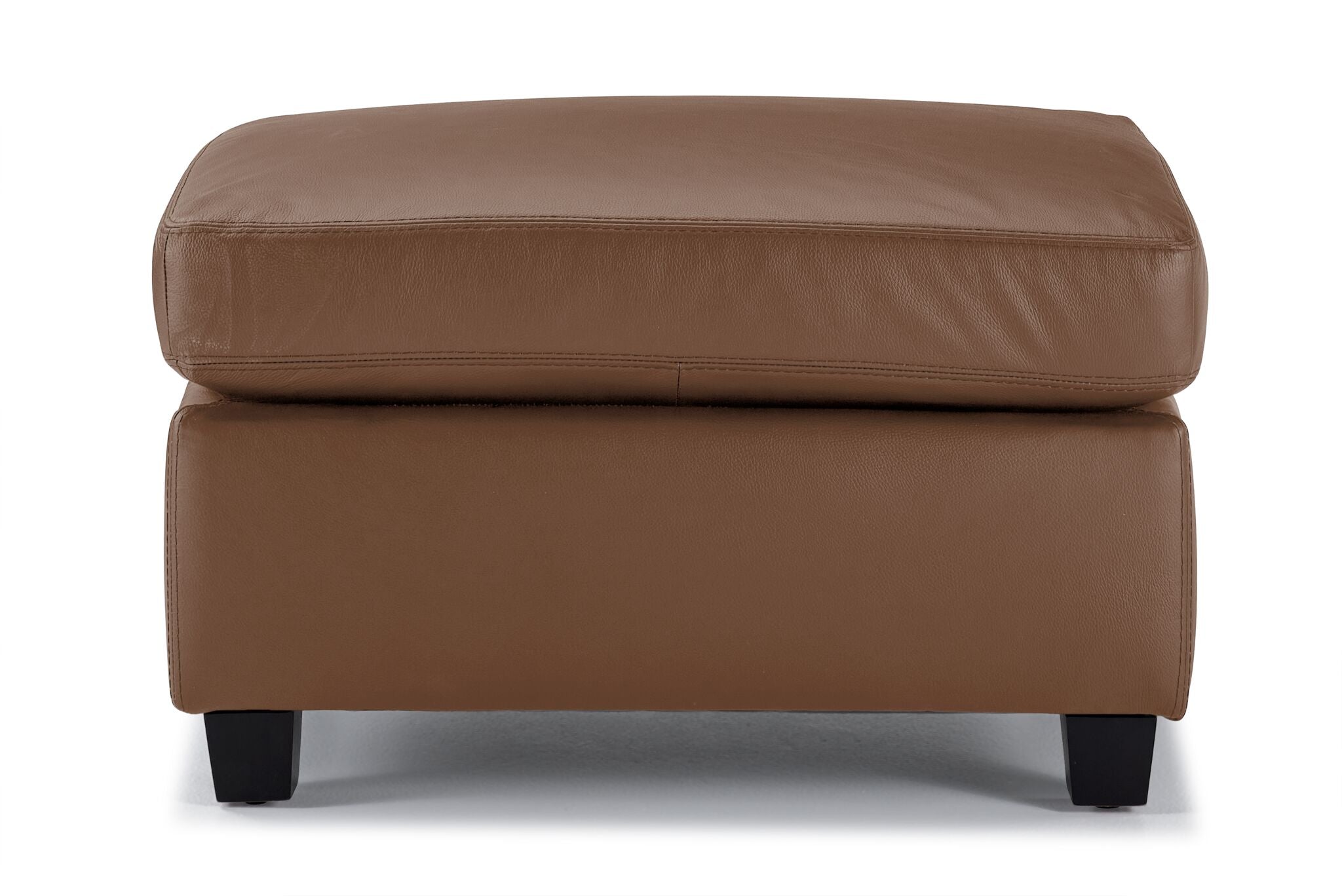 Icon Leather Ottoman - Saddle