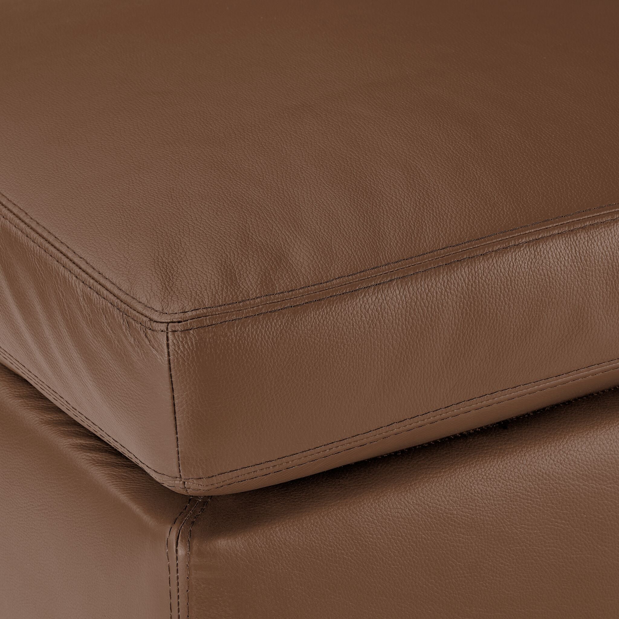 Icon Leather Ottoman - Saddle