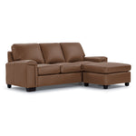 Icon Leather Sofa Chaise - Saddle