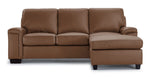 Icon Leather Sofa Chaise - Saddle