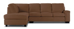 Icon Leather 2-Piece Sectional with Left Facing Chaise - Saddle