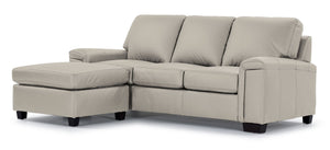 Icon Sofa avec fauteuil allongé en cuir - gris argent