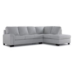 Icon Leather 2-Piece Sectional with Right Facing Chaise - Silver Grey