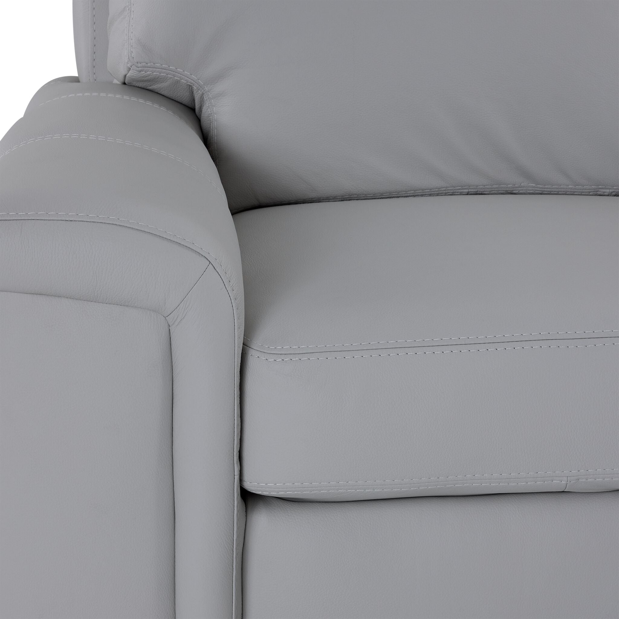 Icon Leather 2-Piece Sectional with Left Facing Chaise - Silver Grey