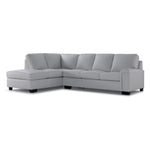 Icon Leather 2-Piece Sectional with Left Facing Chaise - Silver Grey