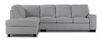 Icon Leather 2-Piece Sectional with Left Facing Chaise - Silver Grey