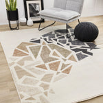 In Harmony 7'10" x 10'2" Shattered Glass Design Area Rug - Cream, Blue, Red