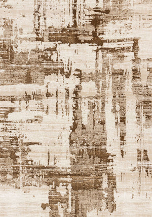 En harmonie Tapis (6,7 pi X 9,6 pi) design organique altéré – crème, brun