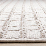 Woven Balance 5'3" x 7'7" Intricate Grid Design Area Rug - White, Taupe