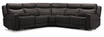 Jackson Leather 5-Piece Power Reclining Sectional with Heat and Massage - Charcoal