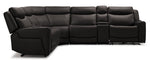 Jackson Leather 6-Piece Power Reclining Sectional with Heat and Massage - Charcoal