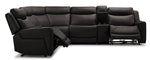 Jackson Leather 6-Piece Power Reclining Sectional with Heat and Massage - Charcoal