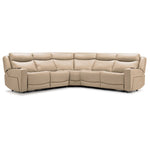 Jackson Leather 5-Piece Power Reclining Sectional with Heat and Massage - Pristine
