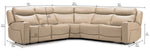 Jackson Leather 5-Piece Power Reclining Sectional with Heat and Massage - Pristine