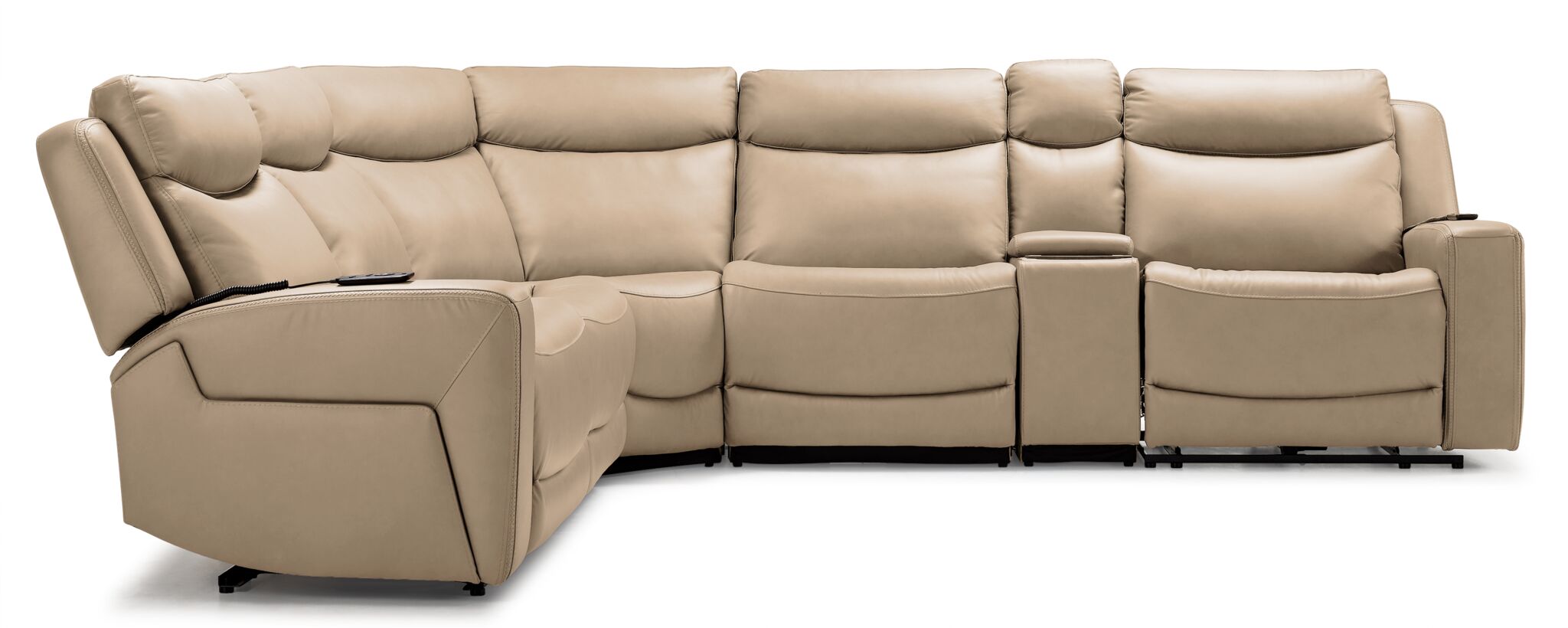 Jackson Leather 6-Piece Power Reclining Sectional with Heat and Massage - Pristine