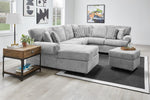 Jupiter 4-Piece Sectional with Left-Facing Chaise - Ash Grey