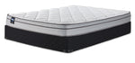 Sealy Essentials Kairo Medium Euro Top Twin XL mattress and boxspring set with quilted white top and black base