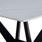 Kalani 21.75" End Table - White Sintered Stone & Black Metal