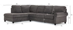 Kasey 2-Piece Sectional with Left Facing Chaise - Grey