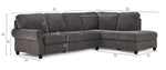Kasey 2-Piece Sectional with Right Facing Chaise - Grey