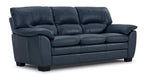 Kendrick Leather Sofa and Chair Set - Blue
