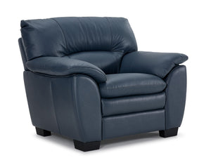 Kendrick Fauteuil en cuir - bleu