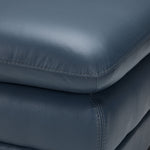 Kendrick Leather Ottoman - Blue