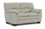 Kendrick Leather Sofa, Loveseat and Chair Set - Silver Grey