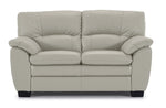 Kendrick Leather Loveseat - Silver Grey