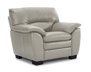 Kendrick Fauteuil en cuir - gris argent