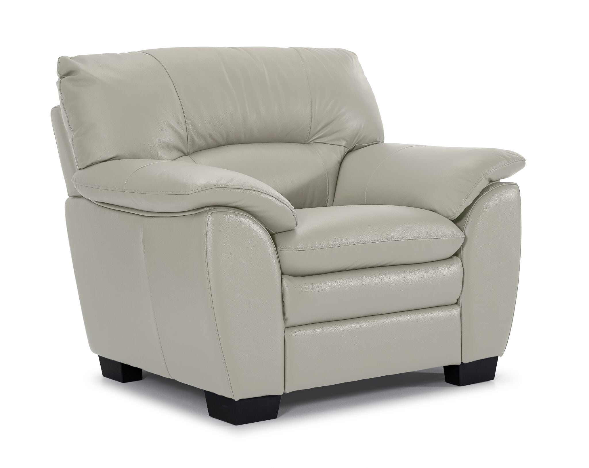 Kendrick Leather Sofa and Chair Set - Silver Grey