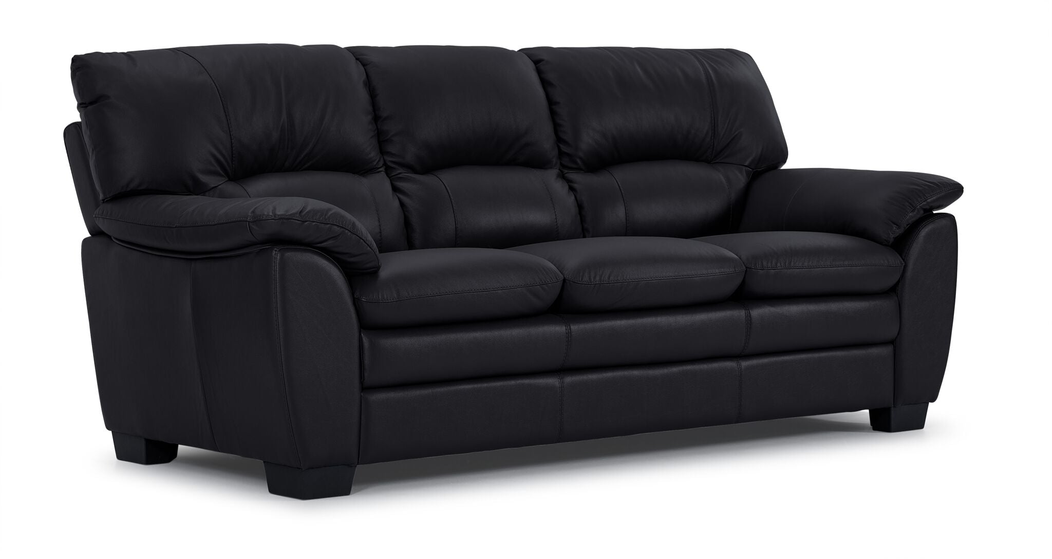 Kendrick Leather Sofa, Loveseat and Chair Set - Black