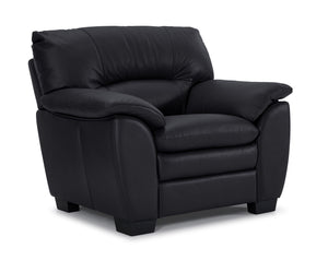 Kendrick Fauteuil en cuir - noir