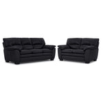 Kendrick Leather Sofa and Loveseat Set - Black