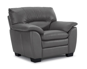 Kendrick Fauteuil en cuir - gris 