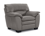 Kendrick Leather Sofa, Loveseat and Chair Set - Grey